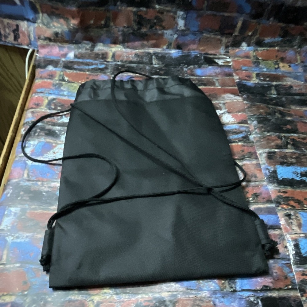 Disney Mickey Mouse Large Black & Gold Drawstring Backpack Bag - Picture 2 of 3